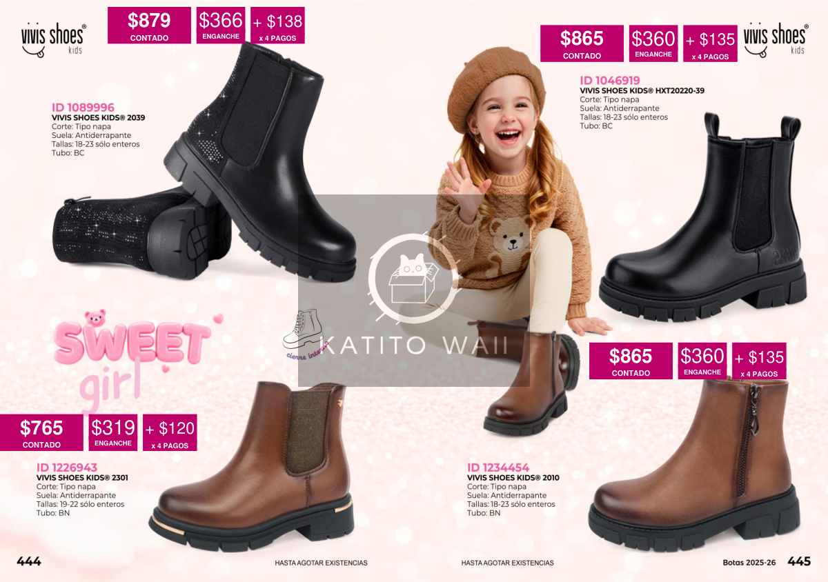 Bota tipo Chelsea negra para niña