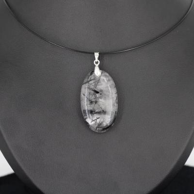 Pendentif en Quartz avec inclusion de Tourmaline M02