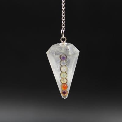 Pendule 7 Chakras en Cristal de Roche C97