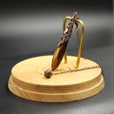 Pendule en Métal et Œil de Tigre C94