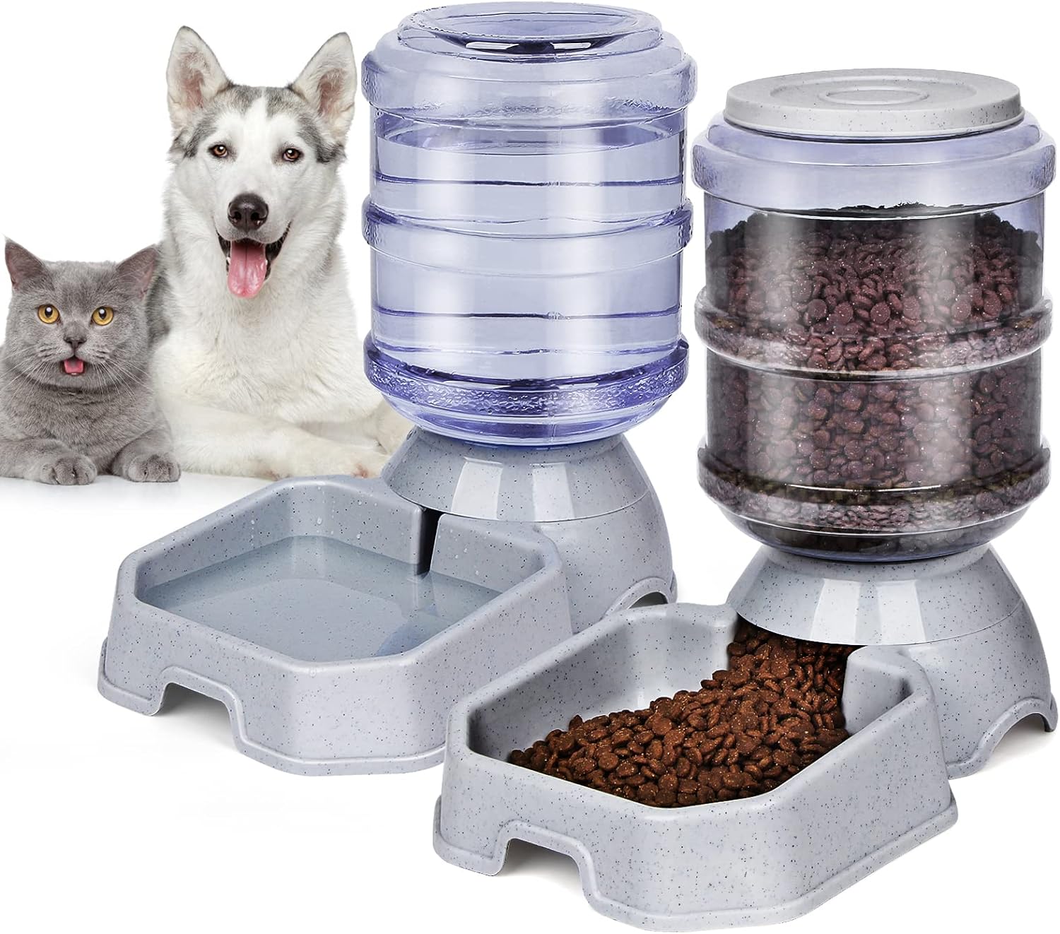 Pet Feeder and Water Food Dispenser Automatic for Dogs Cats