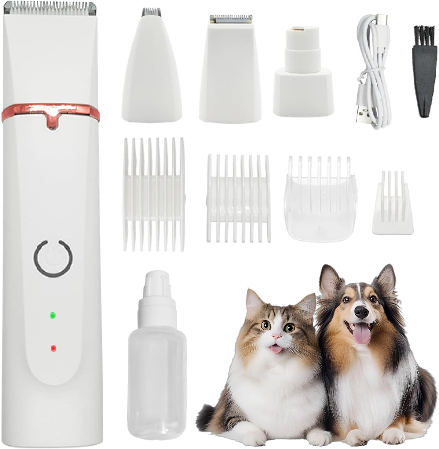4-in-1 Cordless Dog Grooming Kit – 2-Speed Clippers