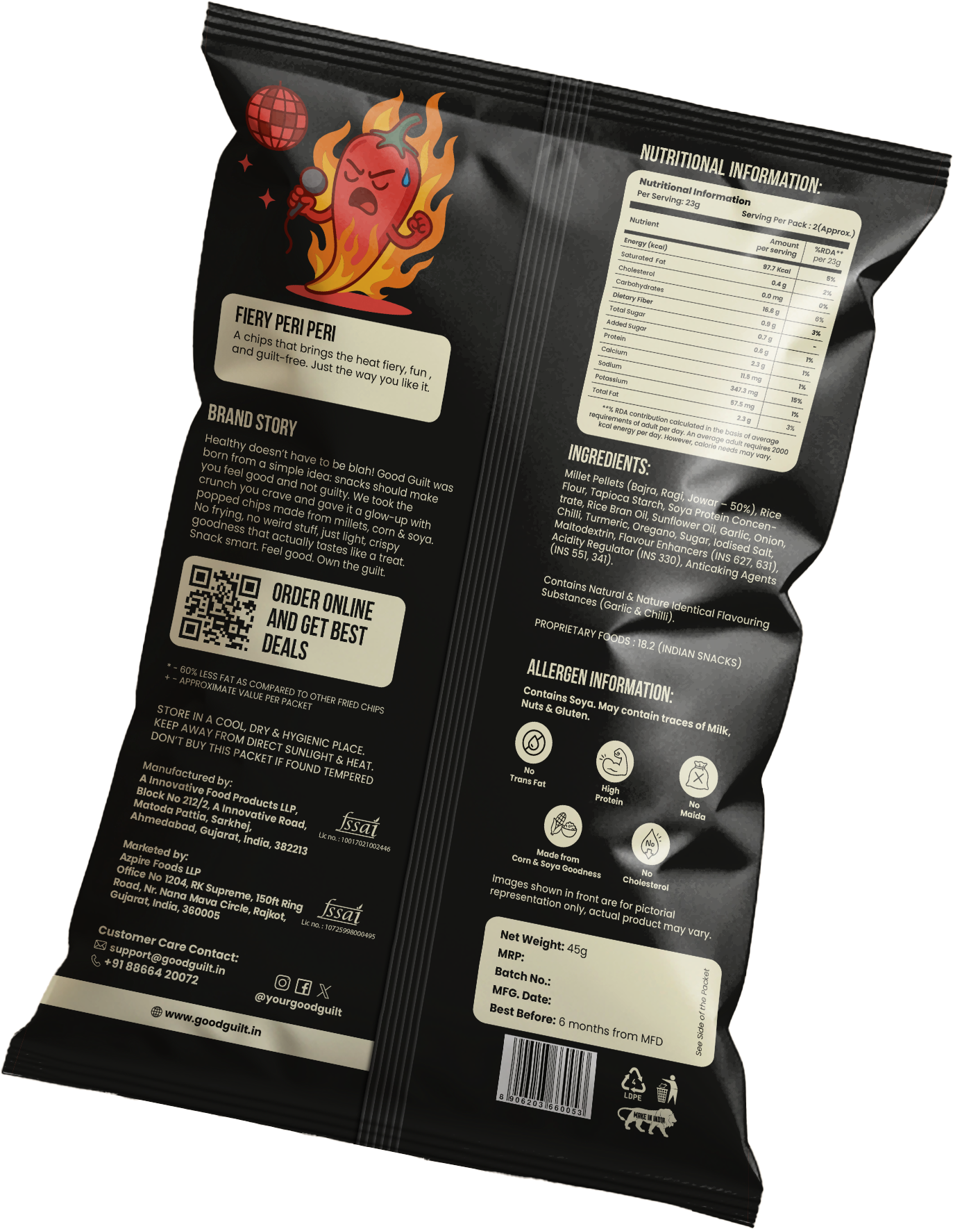 Popped Millet Chips - Fiery Peri Peri