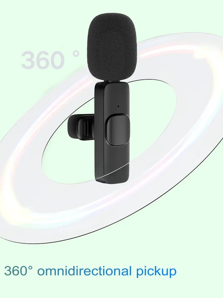 K8 Single Wireless Microphone with Type-C & Type-C to iPhone Receivers | Lavalier Collar Clip