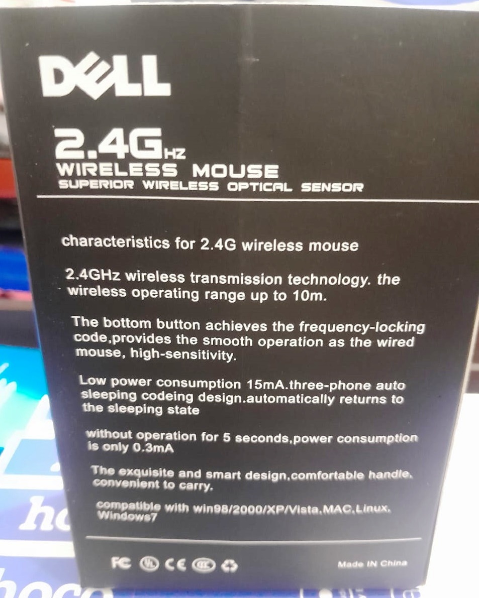 Dell 2.4GHz Wireless Mouse Best Master Copy with Nano Receiver + Free 2 AAA Cells (Batteries)