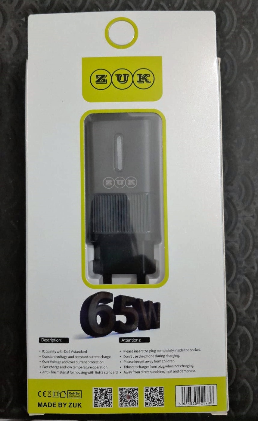 65W Fast Charger with Type-C Cable