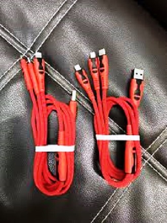 3-in-1 Red Charging Cable