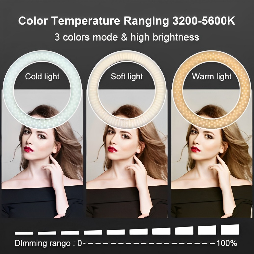 26CM & 36CM 7 Color RGB Ring Light with 7FT Tripod Stand