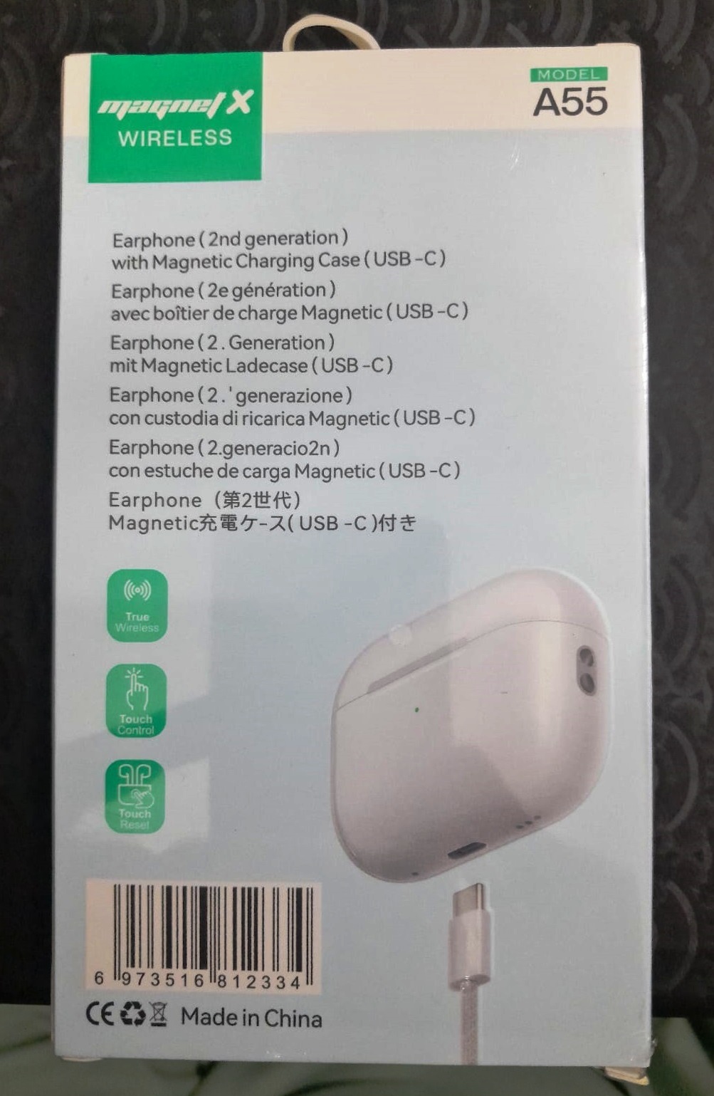 ANC TWS Magnet Buzzer Wireless Earbuds