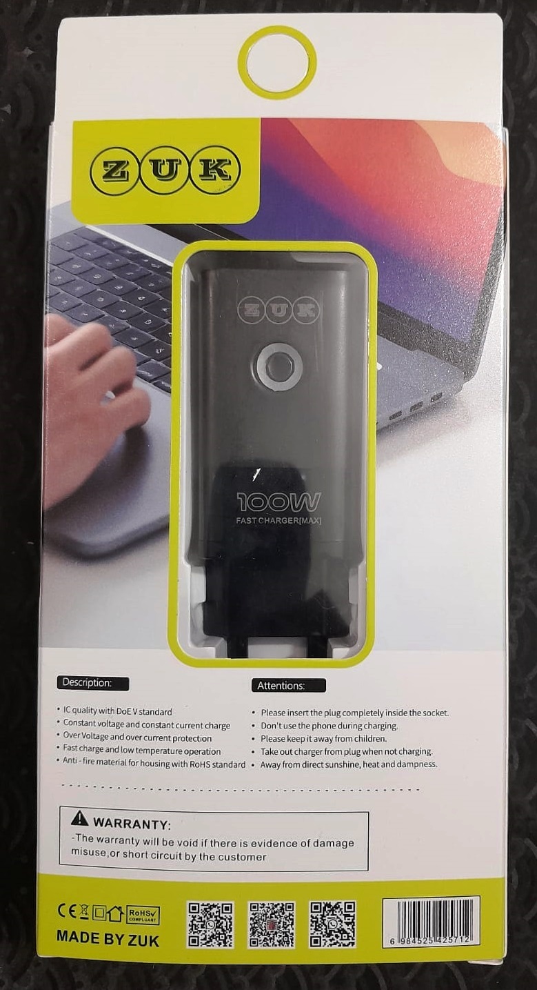 100W Super Fast Charger with Type-C Cable