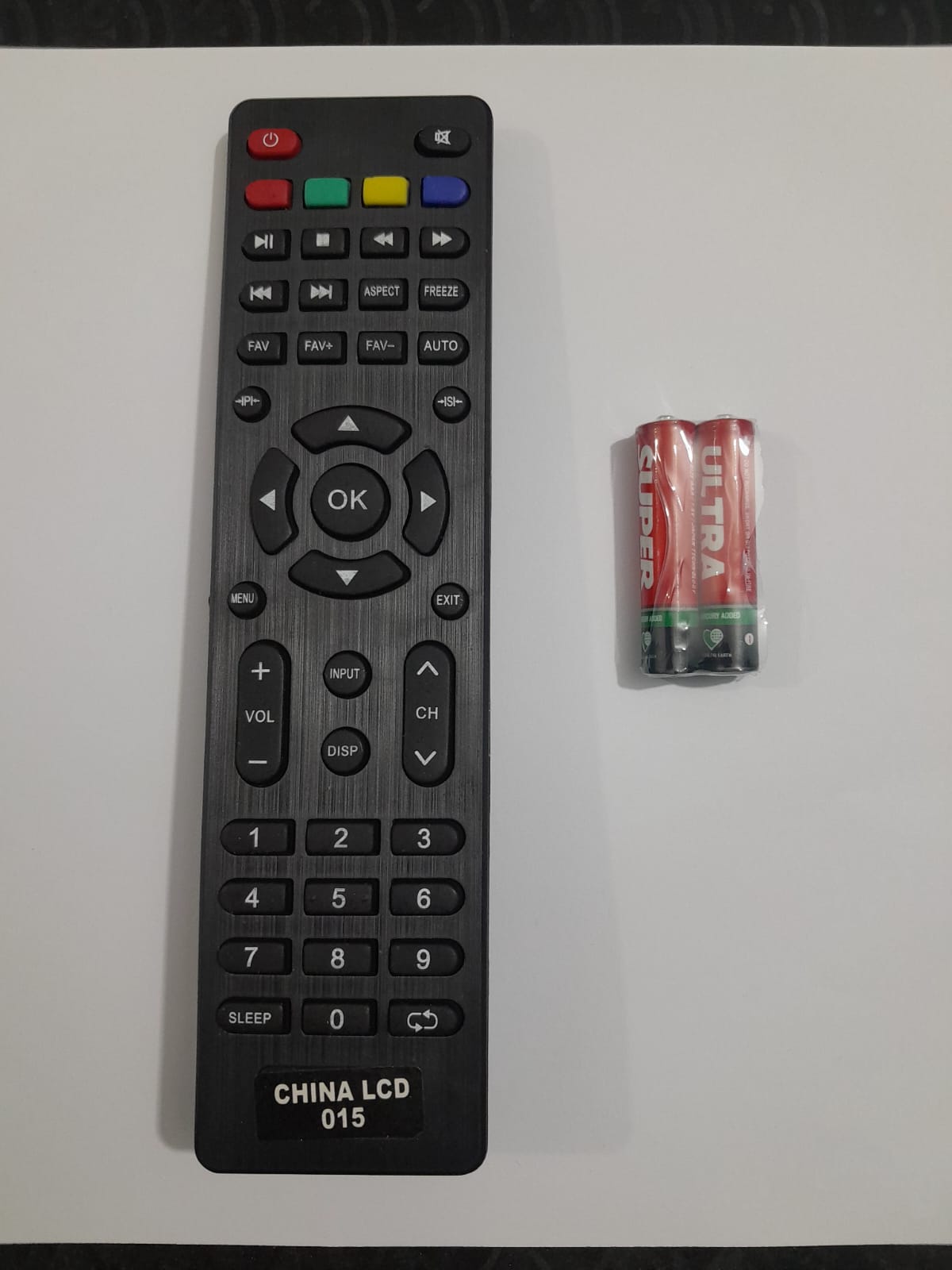 015 Universal Remote Control with 2 AAA Free Cells for China LCD/LED