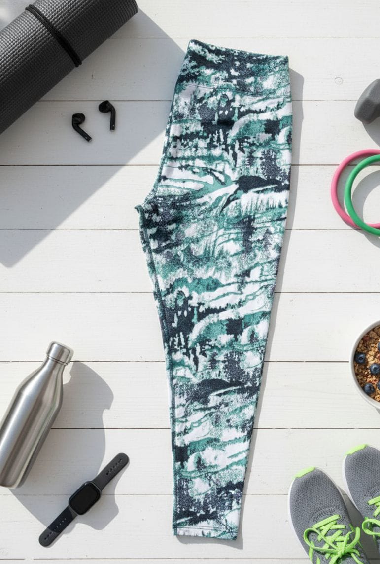 Calza fondo blanco con degradé verde