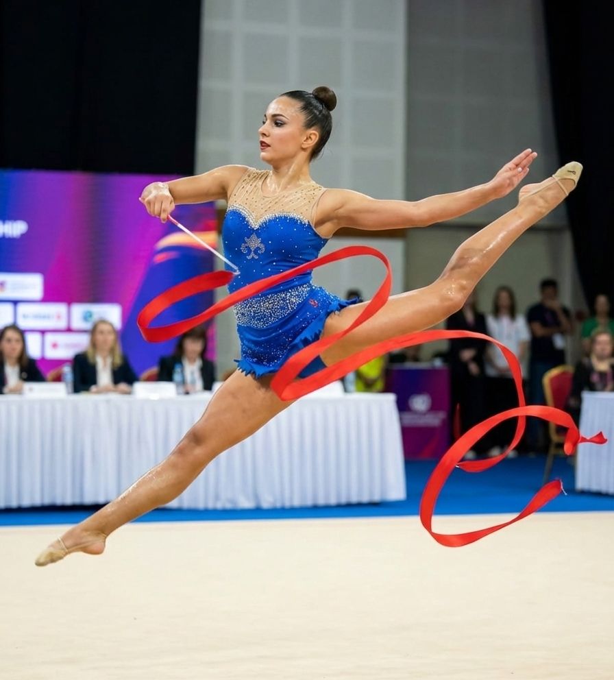 Malla de gimnasia rítmica azul (CONSULTAR)