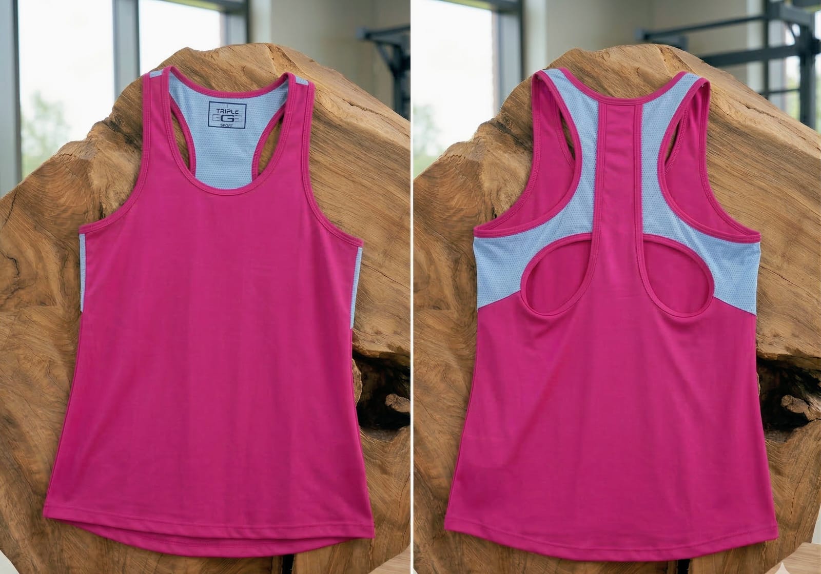 Sudadera lycra fucsia celeste