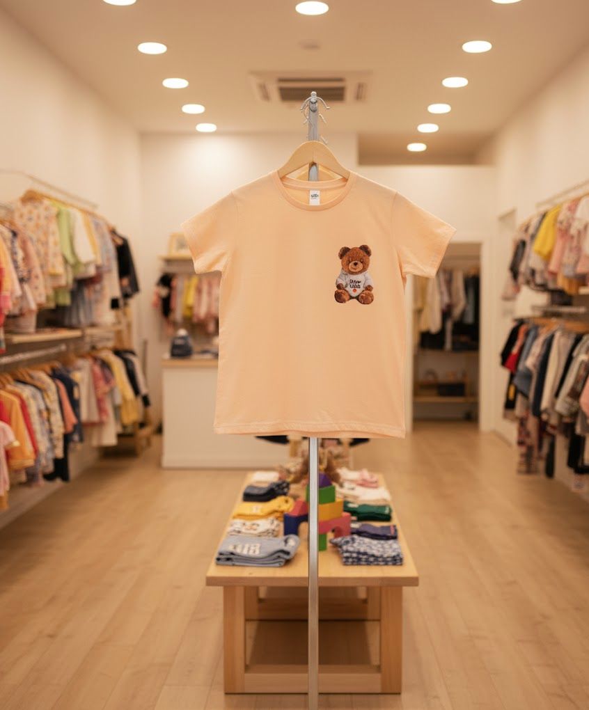 Remera de algodón con estampado de oso