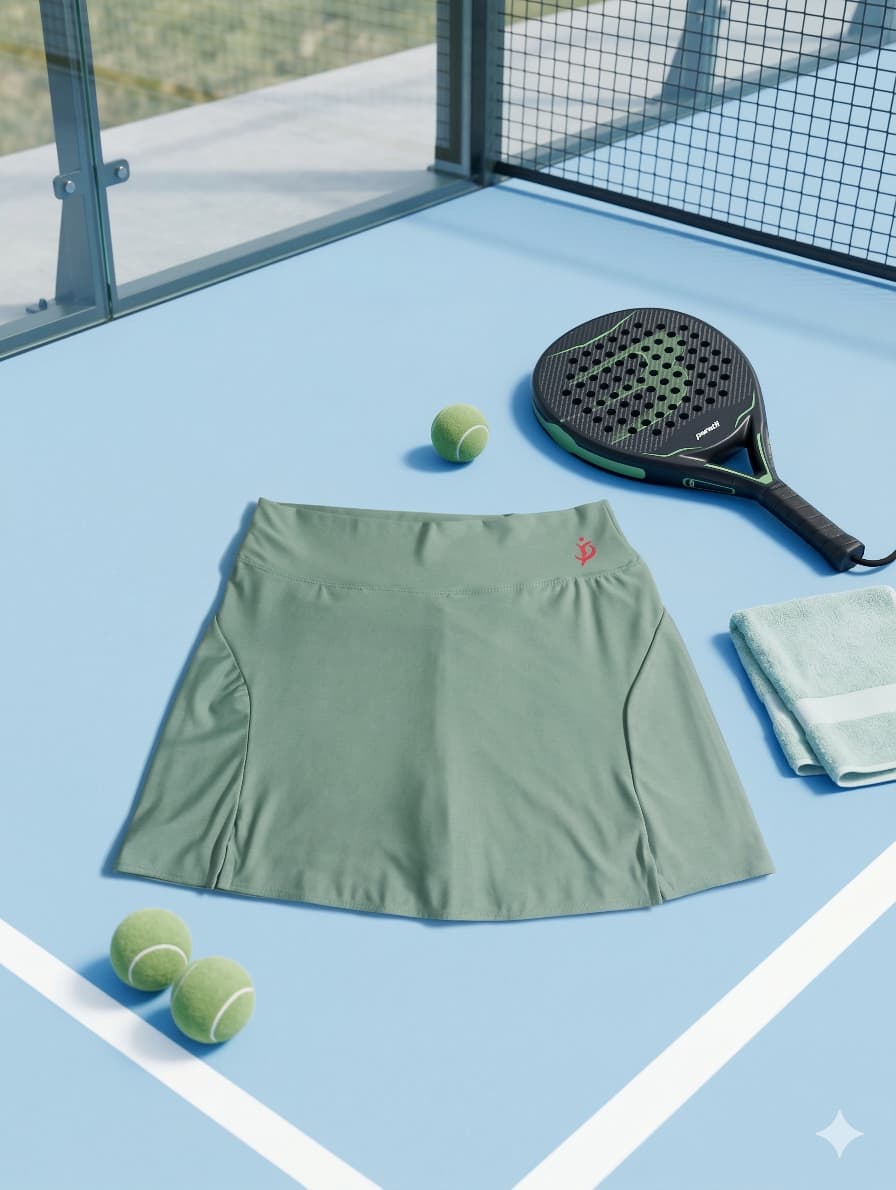 Pollera short verde oliva