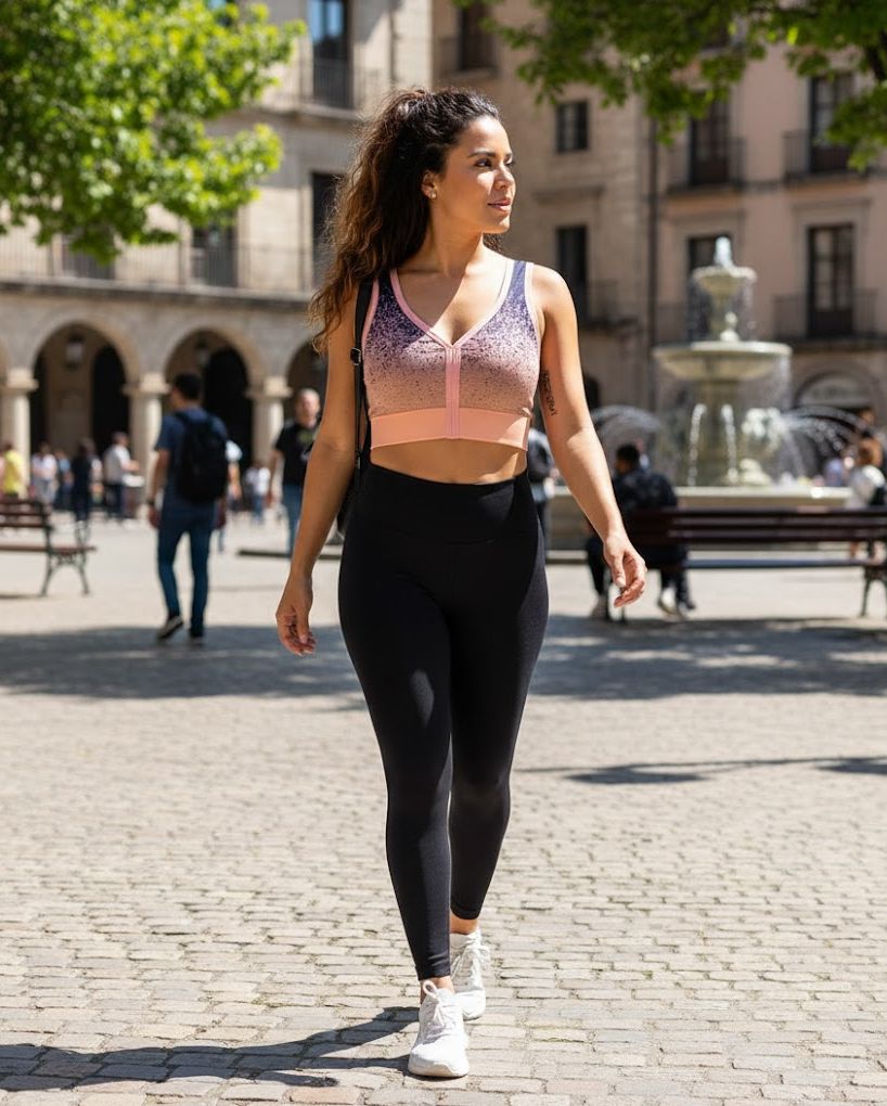 Top tejido naranja negro en degradé