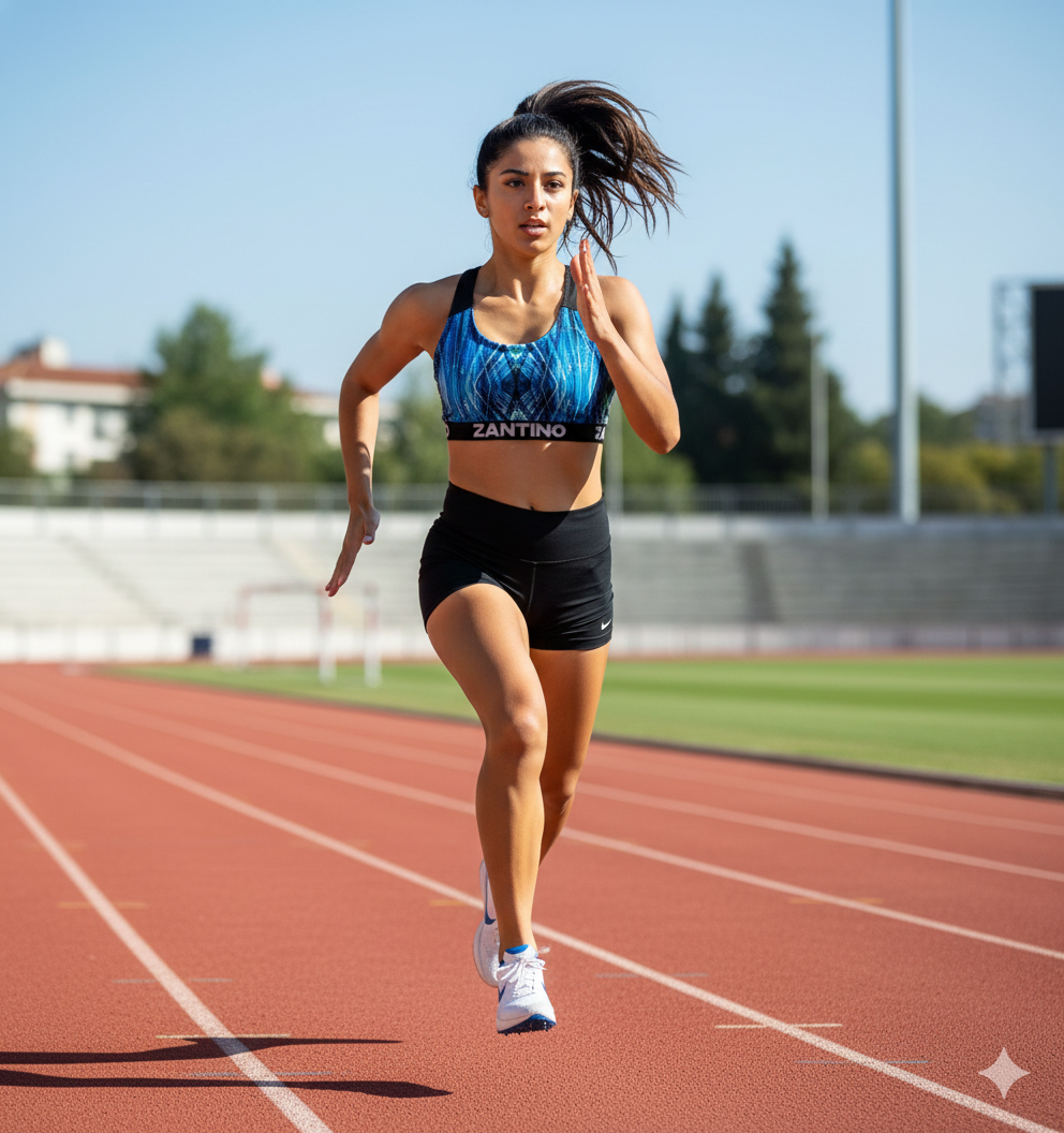 Top deportivo negro celeste