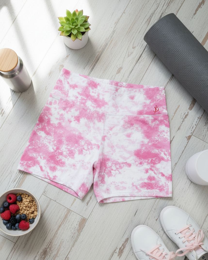 Short deportivo rosa celeste