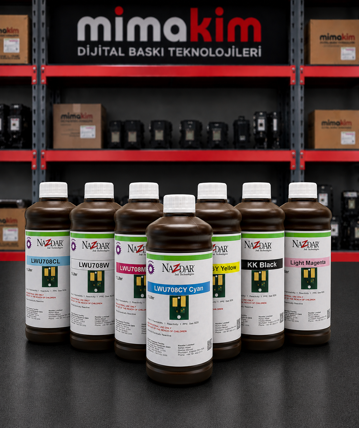 Nazdar 708 Serisi Mürekkep Lus 170 Uyumlu 1Lt Chip
