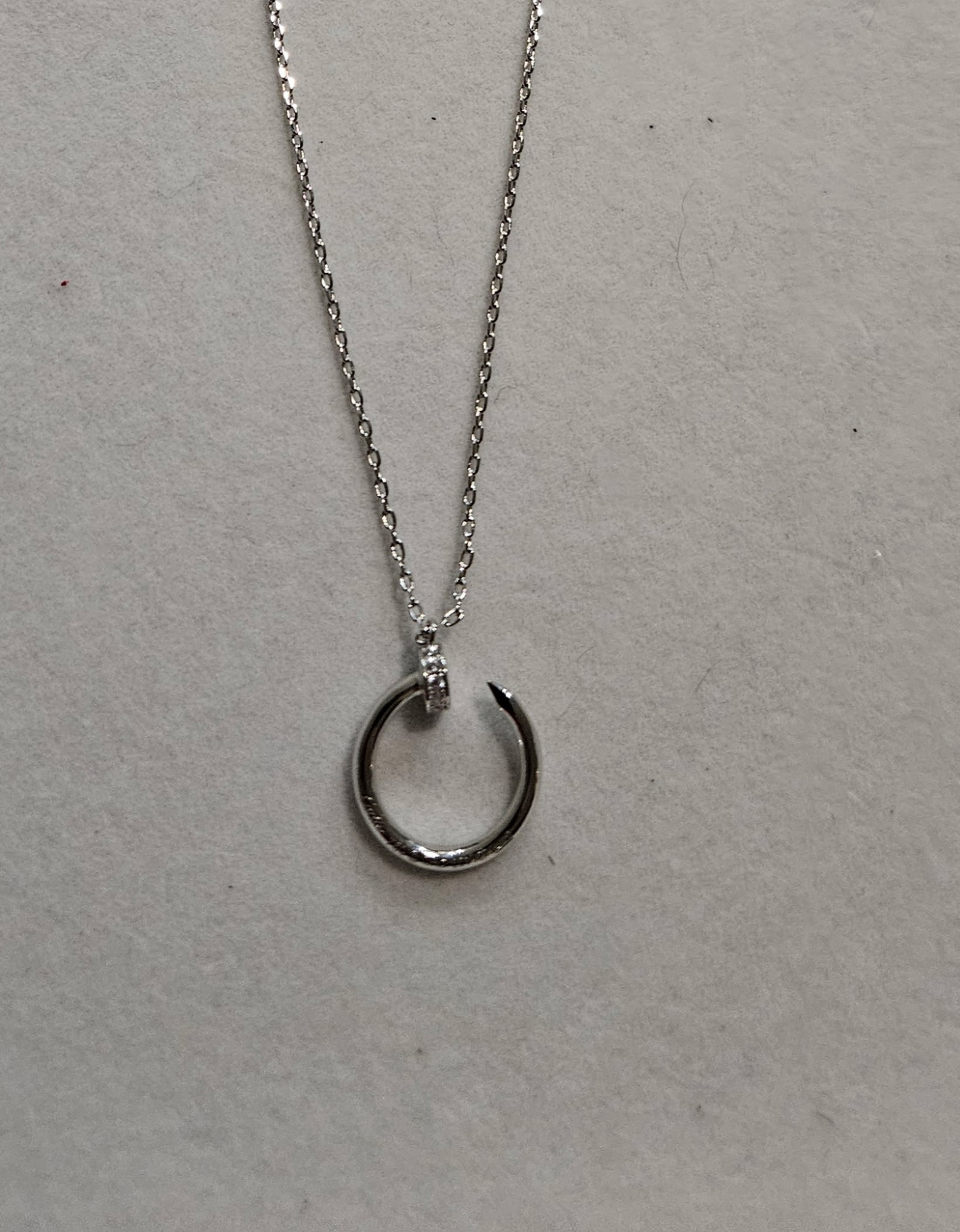 Silver Crescent Pendant Necklace