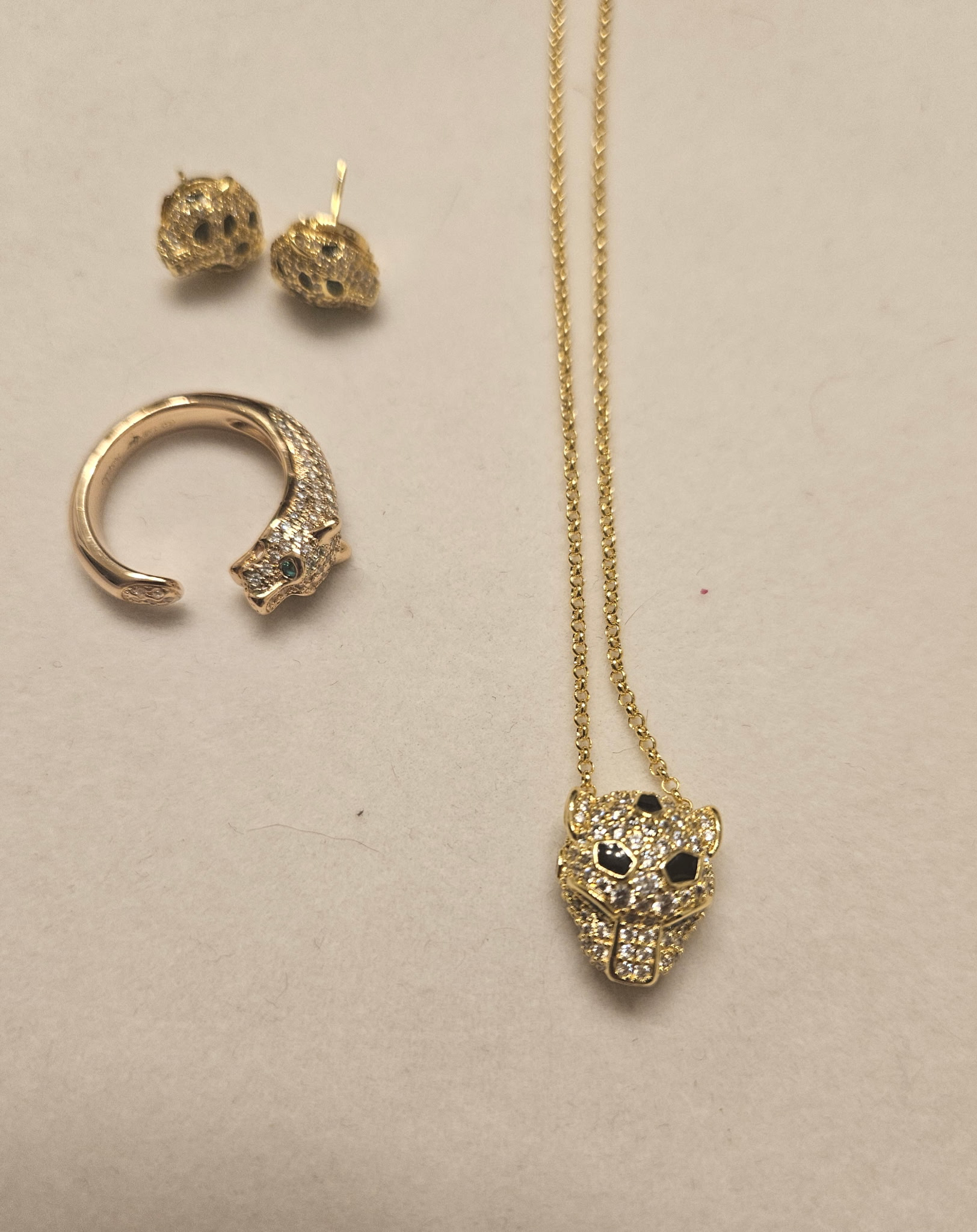 Gold Panther Jewelry Set