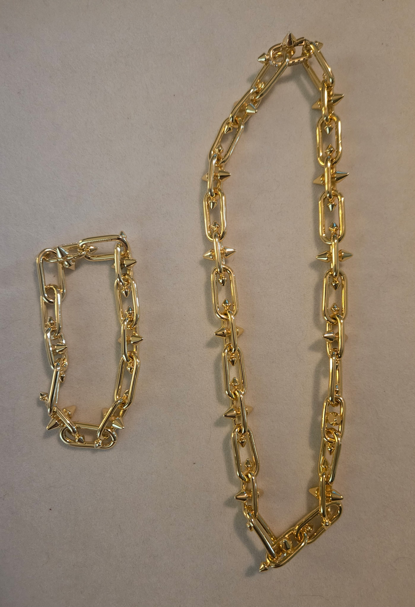 Gold Spike Chain Jewelry Set