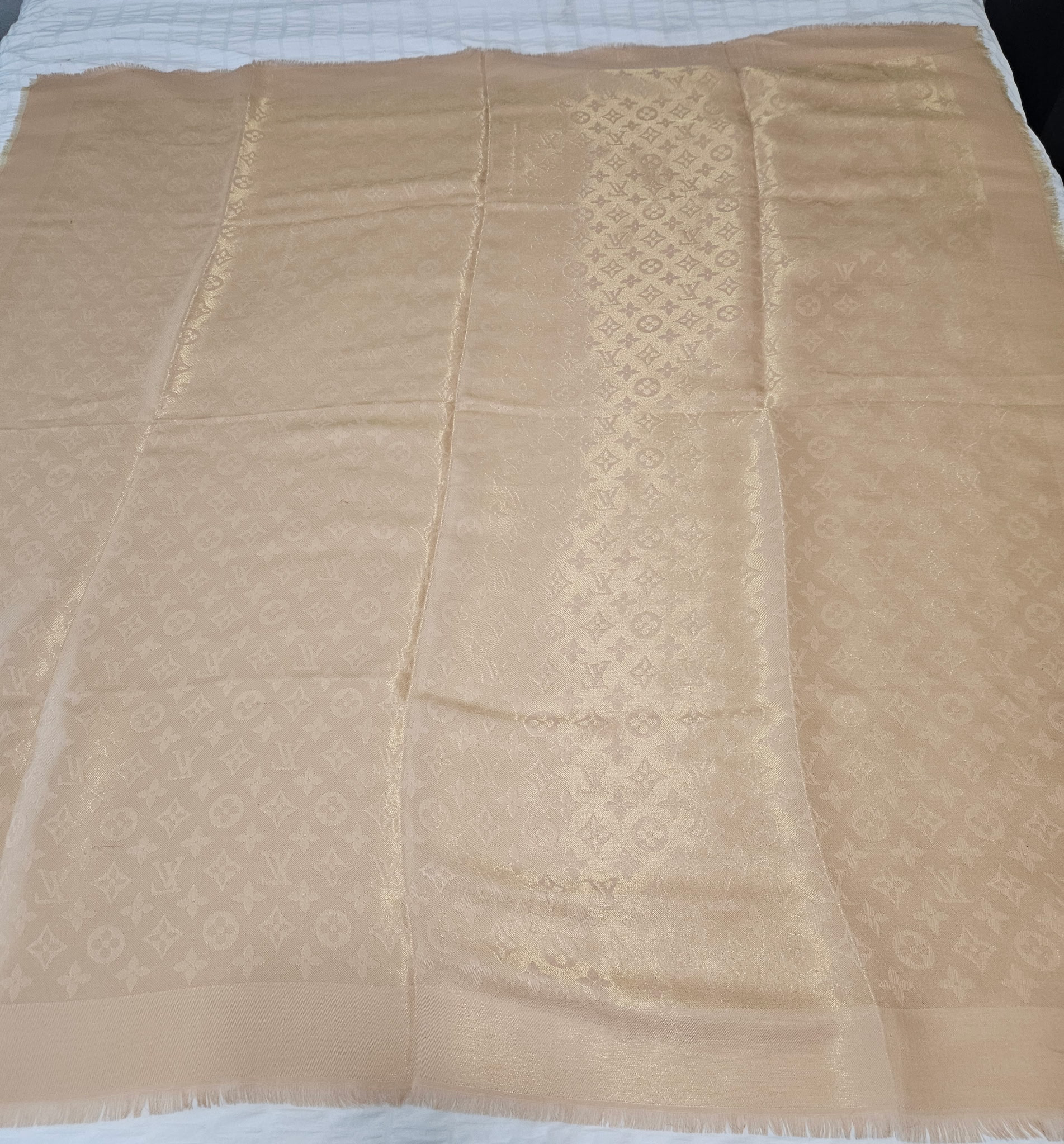 LV Beige Monogram Shawl