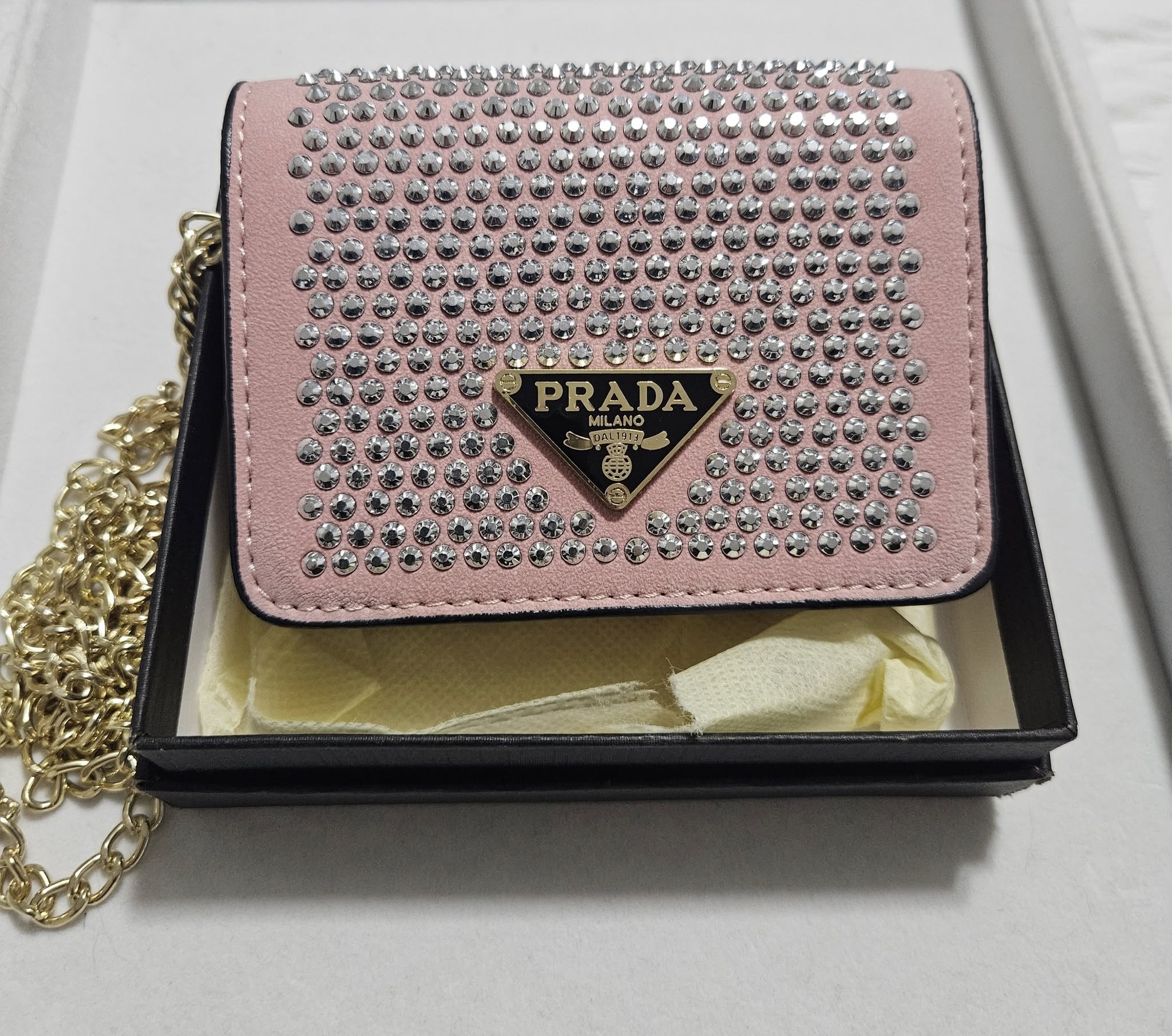 PR Crystal Studded Mini Shoulder Bag