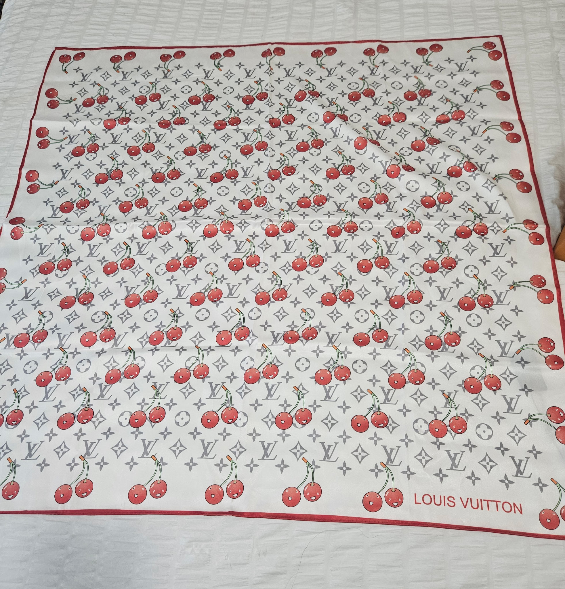 LV Cherry Silk Scarf