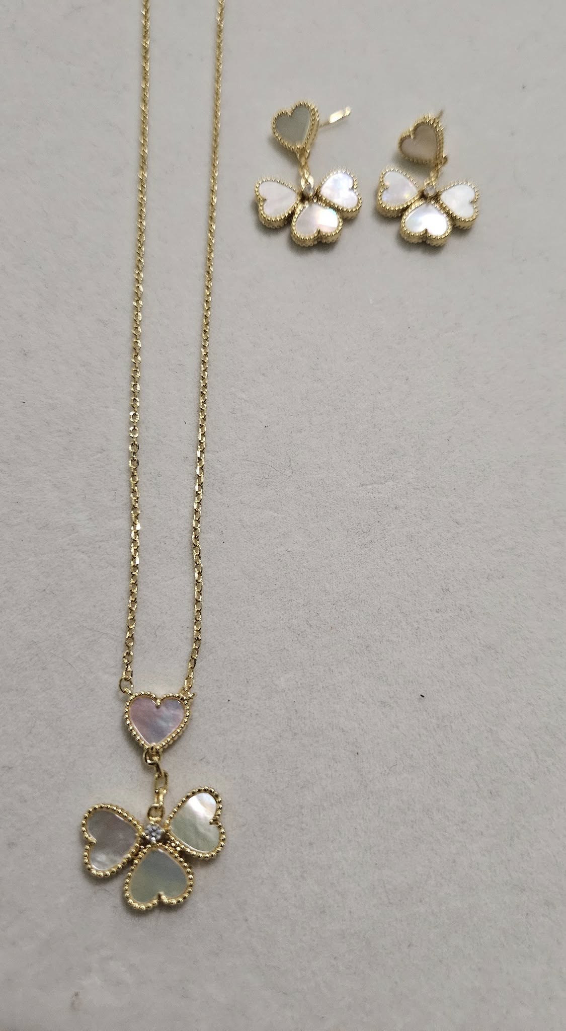 Gold-Plated Clover Jewelry Set