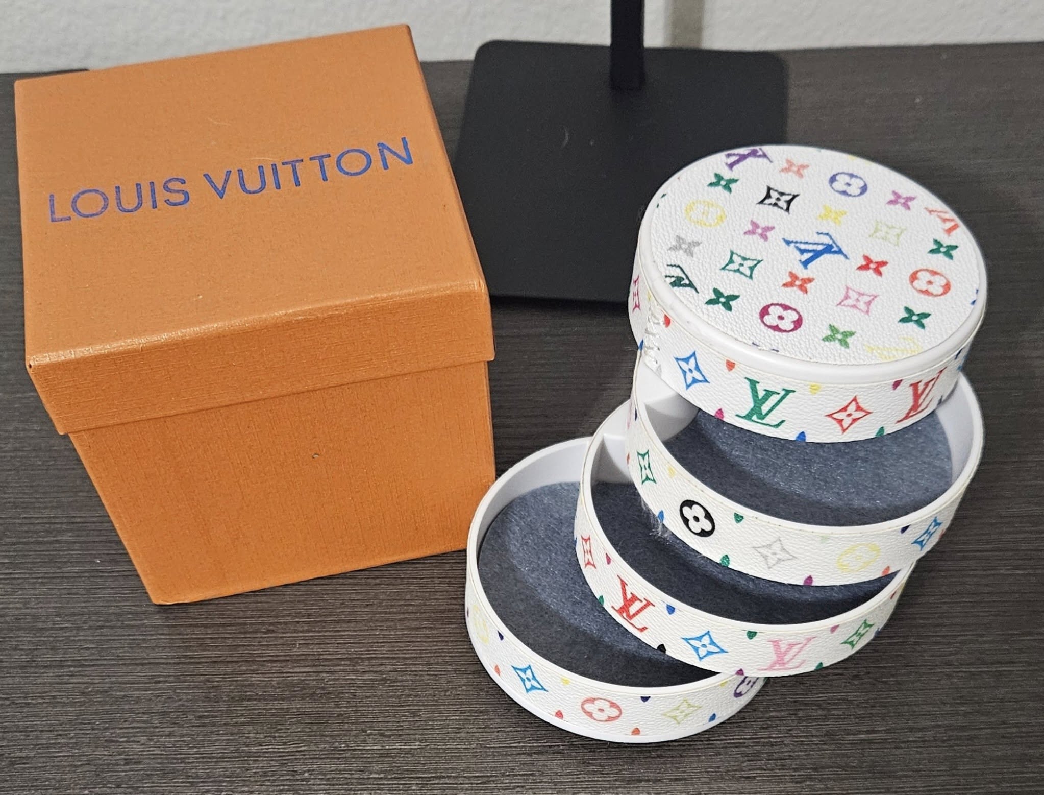 LV Multicolor Monogram Round Jewelry Box