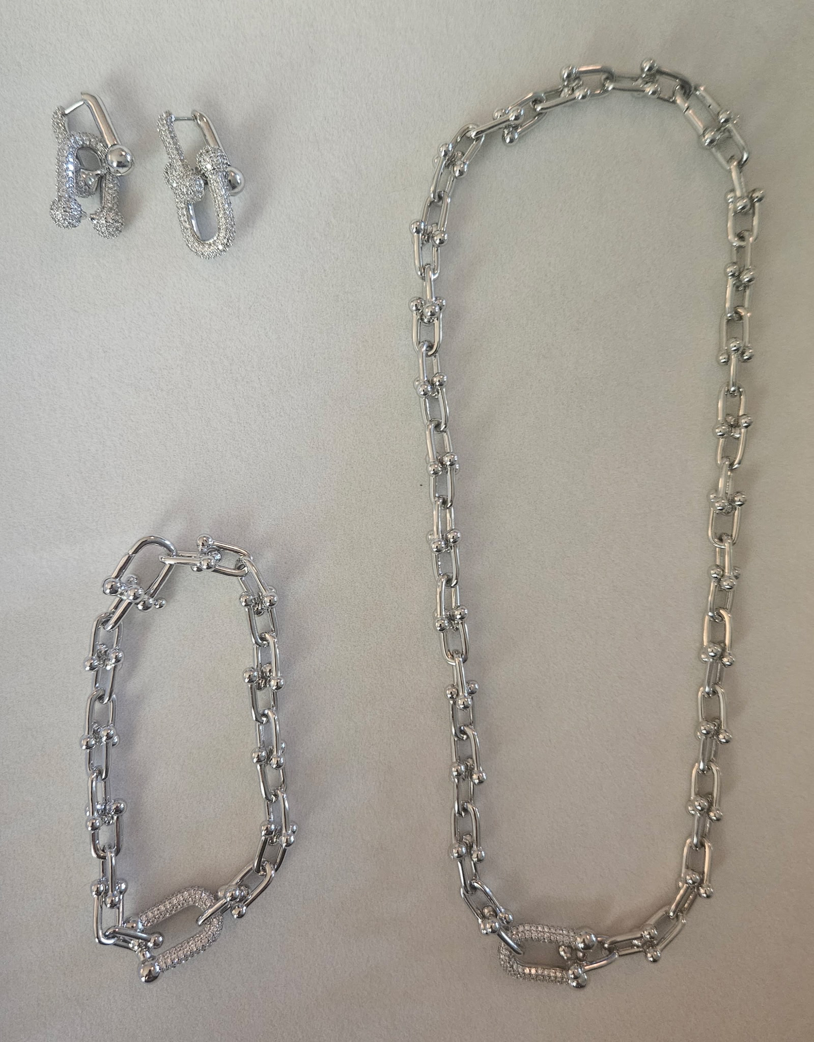 Silver Link Jewelry Set