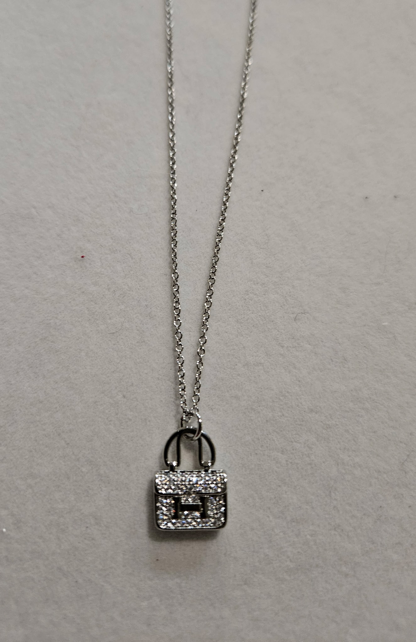 Silver Padlock Pendant Necklace