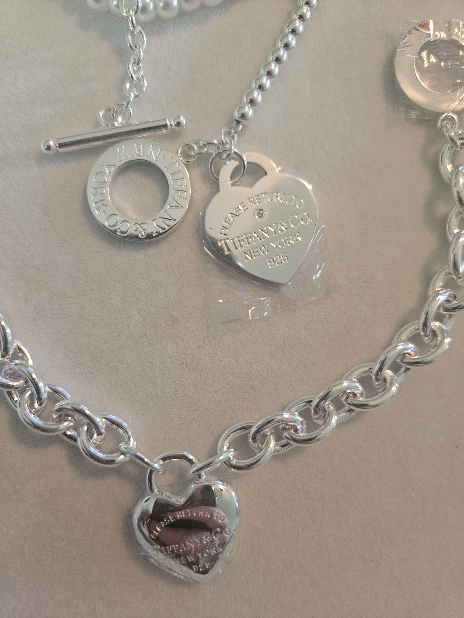 TIFF Silver Heart Tag Necklace