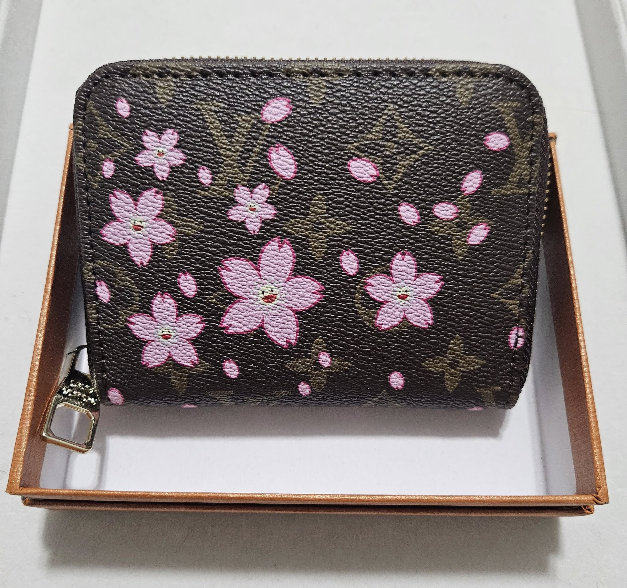 Floral LV Pattern Zipper Wallet