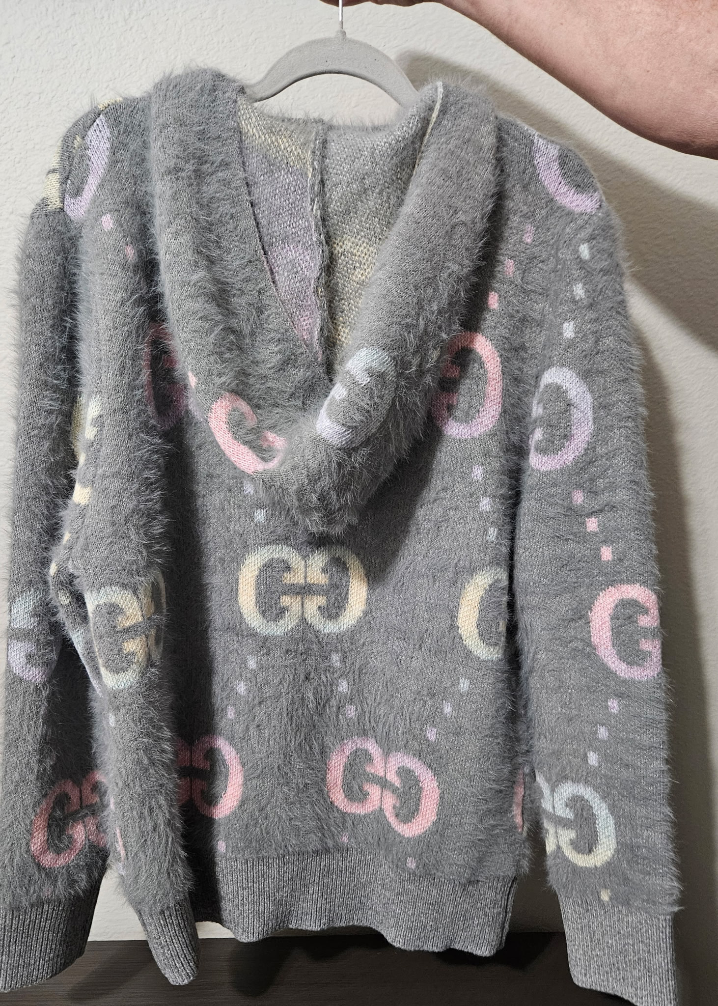 GG Fuzzy Logo Zip-Up Jacket