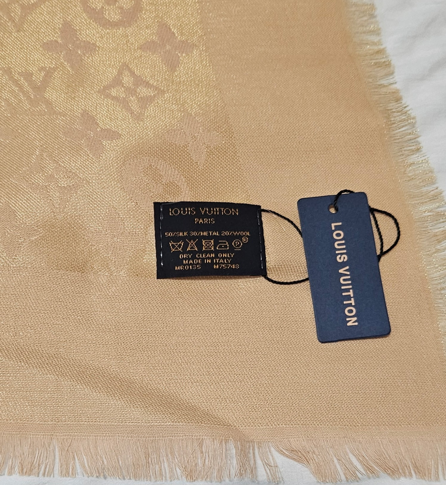 LV Beige Monogram Shawl