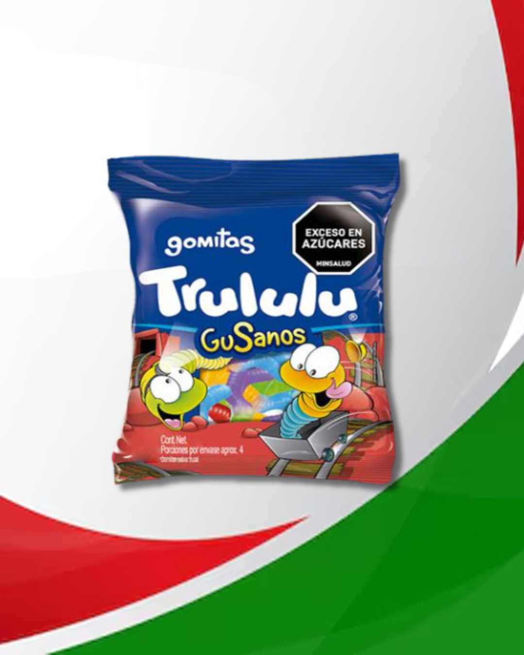 Gomitas Trululu Gusanos. 24 Bolsas x 90Gr