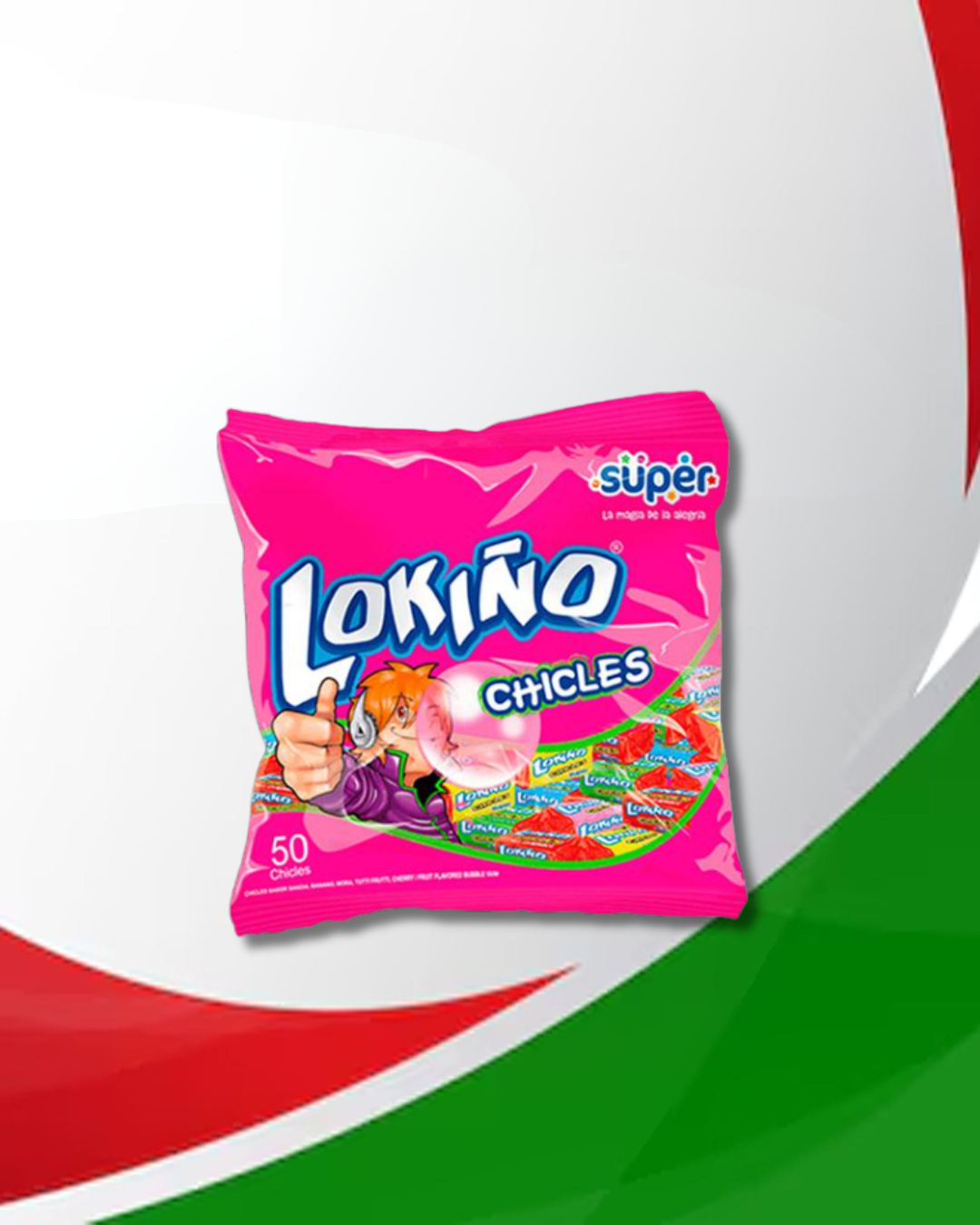 Lokino Chicle Bomba 24 Bolsas x 50 Unid