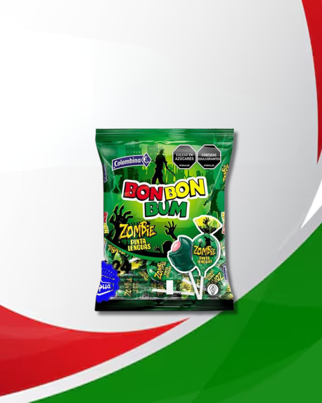 Chupetas Bonbonbum Zombie 15 Bolsas x 24 Unid