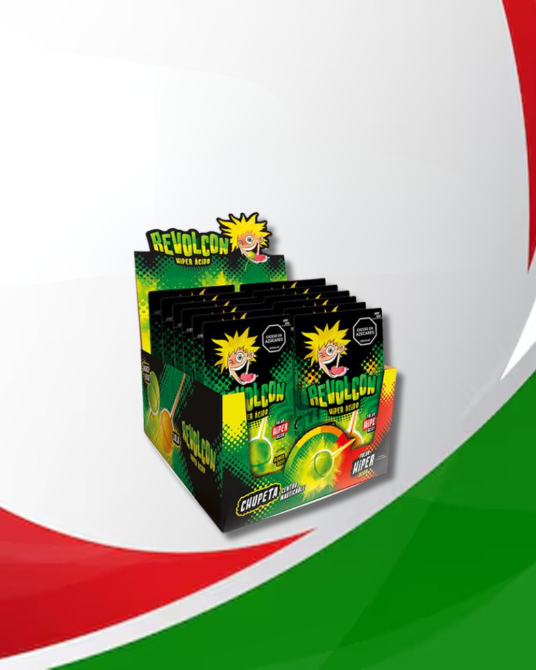 Chupeta Revolcón Super Ácido 6 Displays x 12 unid