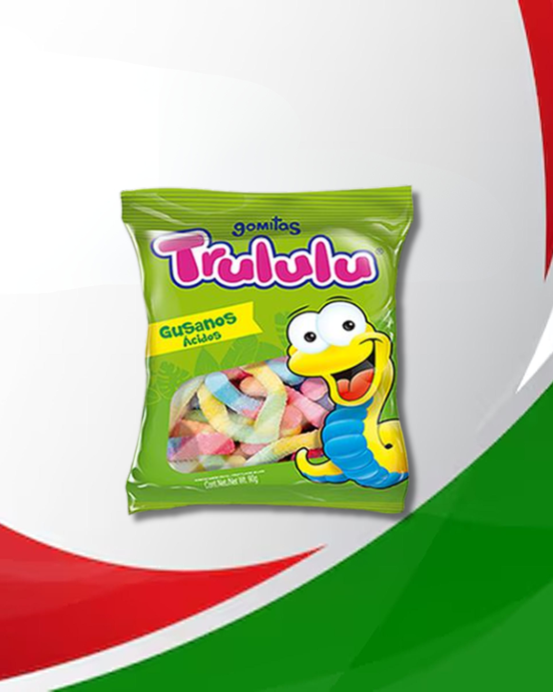 Gomitas Trululu Gusanos Ácidos 24 Bolsas x 90Gr