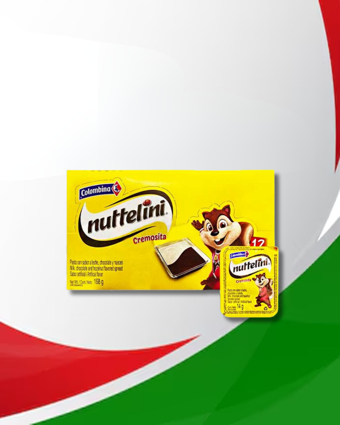 Nutttelini Cremosita 14gr 24 Displays x 12 Unid