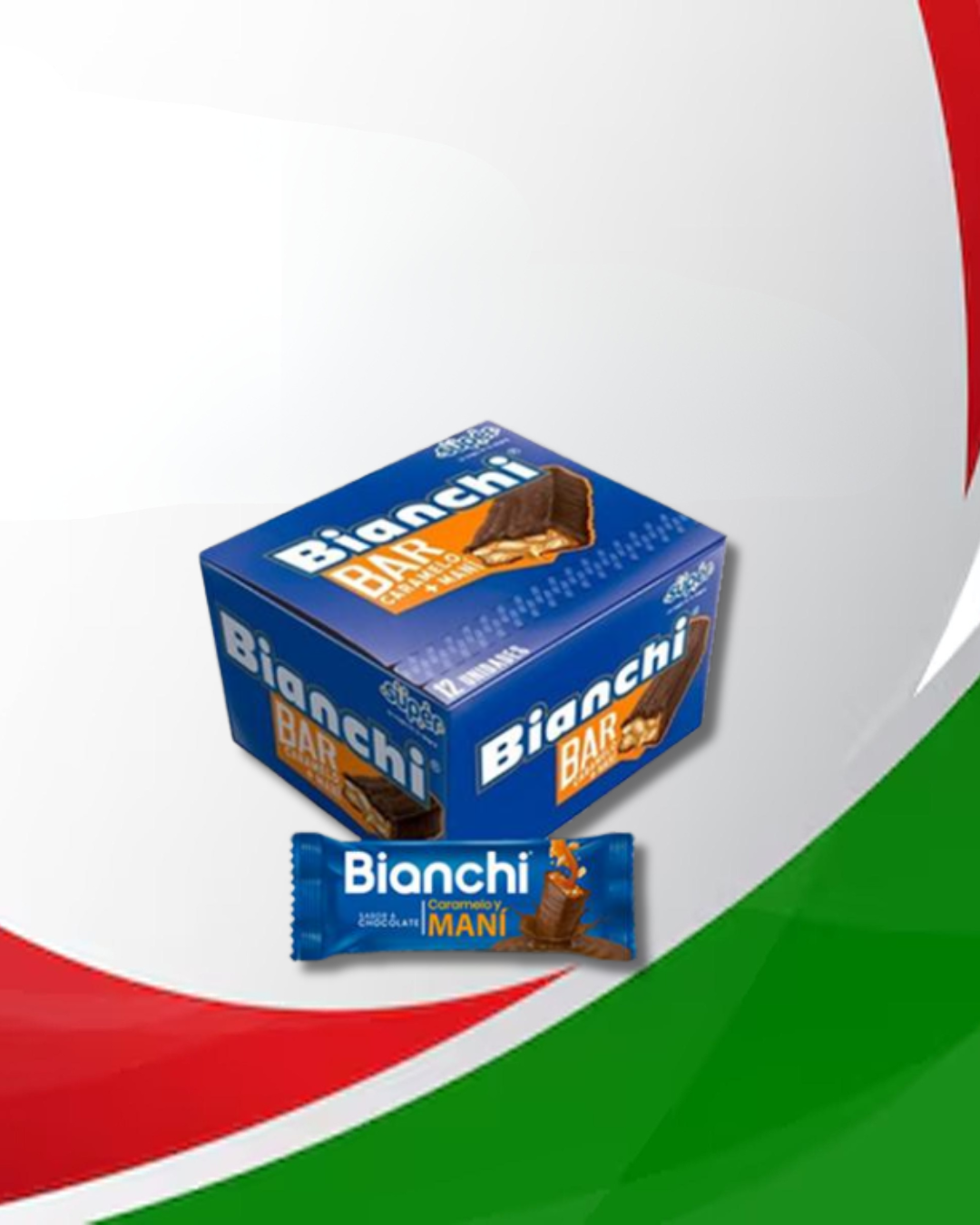 Barra de chocolate Bianchi Maní 12 Displays x 12 Unid