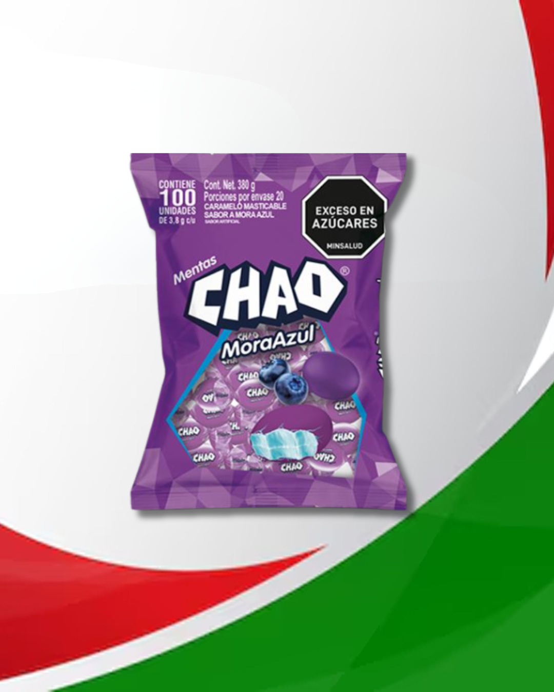 Mentas Chao Sabor Mora 24 Bolsas x 100 Unid