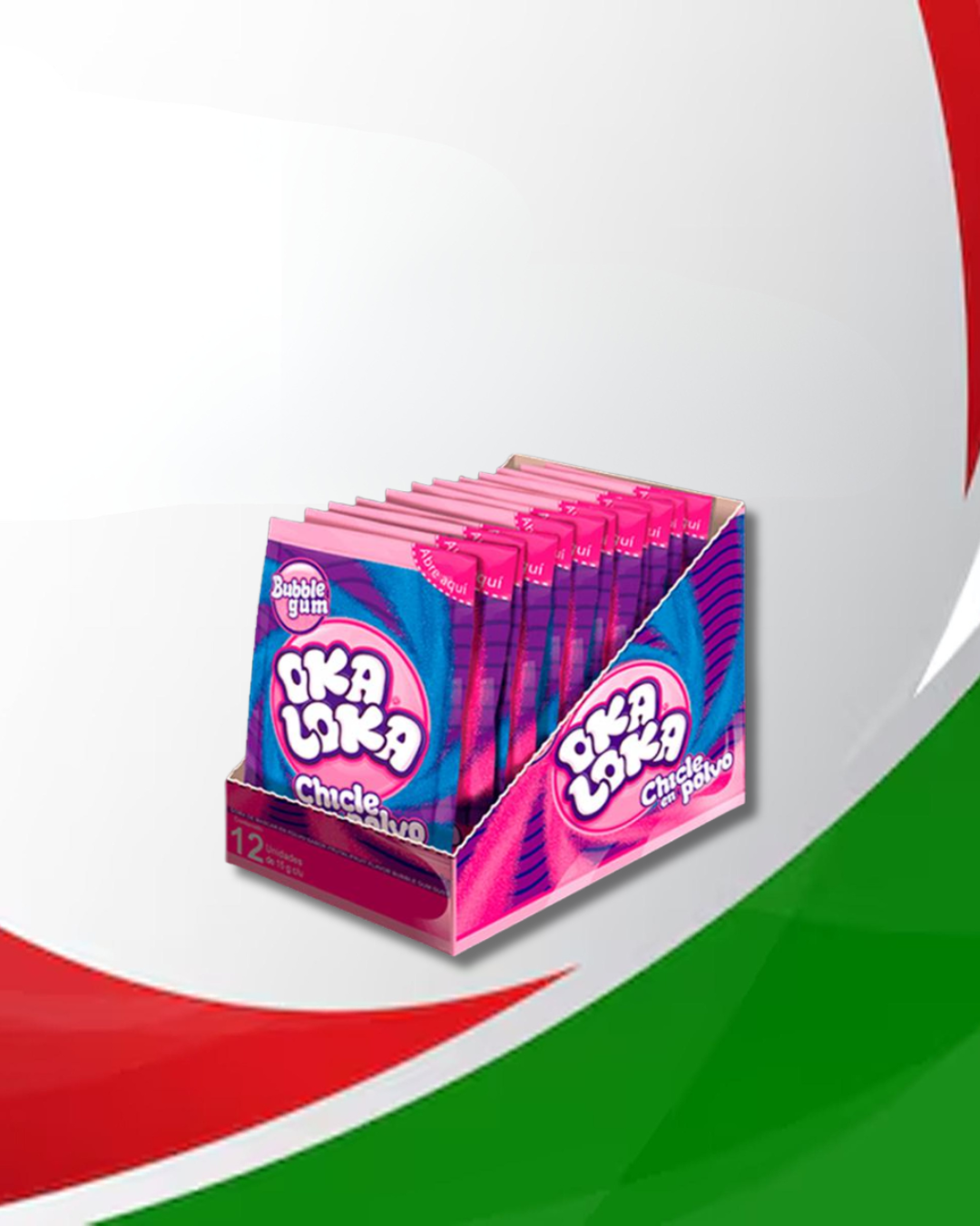 Chicle Oka Loka en Polvo 12 Displays x 12 Unid