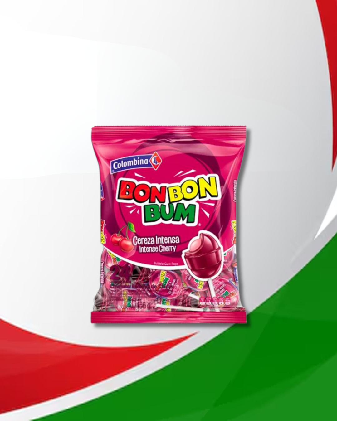 Chupetas Bonbonbum Cereza 15 Bolsas x 24 Unid