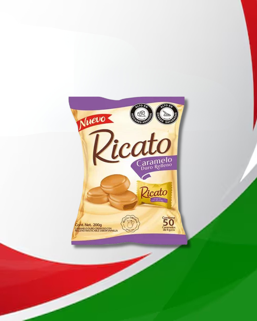 Ricato Caramelo Duro Relleno 18 Bolsas x 50 Unid