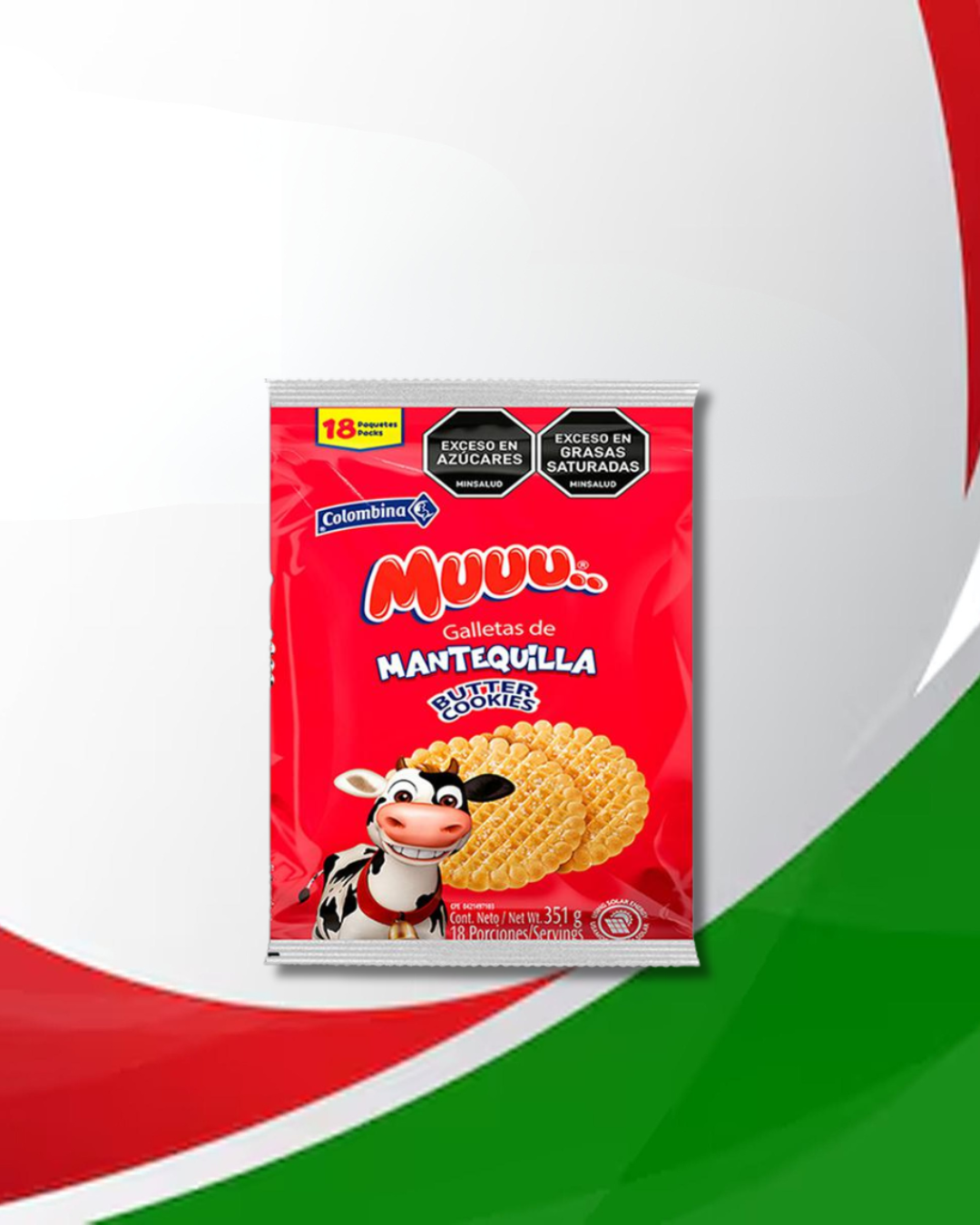 Galletas de mantequilla Muuu 19.5Gr 18 Bolsas x 8 Unid